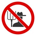 Flat Raster No Farmer Icon