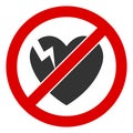 Flat Raster No Heart Damage Icon