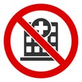 Flat Raster No Hospital Icon