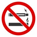 Flat Raster No Smoking No Vaping Icon