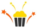 Flat Raster Popcorn Fireworks Icon