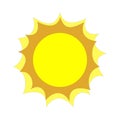 Flat raster sun icon illustration on white background copyspace