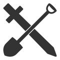Flat Raster Sword and Shovel Icon