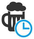 Flat Raster Time to Drink Beer Icon Royalty Free Stock Photo