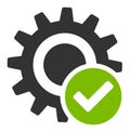 Flat Raster Valid Settings Gear Icon