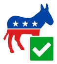 Flat Raster Vote Democratic Icon