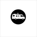 Flat Recreational Vehicles Icons set, motorhome Royalty Free Stock Photo