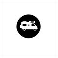 Flat Recreational Vehicles Icons set, motorhome Royalty Free Stock Photo