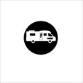 Flat Recreational Vehicles Icons set, motorhome