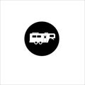 Flat Recreational Vehicles Icons set, motorhome