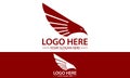 Red Color Fast Bird Logo Design