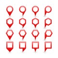 Flat red color map pin sign location icon Royalty Free Stock Photo