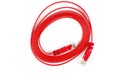 Flat red ethernet copper, RJ45 patchcord isolated on white