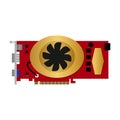 Flat red and gold videocard pci-express