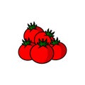 Vector image of pile of fresh red tomatoes Royalty Free Stock Photo