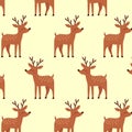 Flat reindeer seamless pattern vector illustration Royalty Free Stock Photo