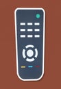 Flat remote control icon on brown background