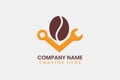 Flat repair coffee logo template vector design illustration Royalty Free Stock Photo