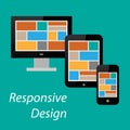 Flat responsive design of computer, tablet PC and smart phone