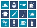 Flat Restaurant, cafe, food and drink icons