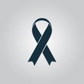 Flat ribbon aids symbol icon