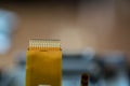 Flat Ribbon Cable on a Blurred Background. Royalty Free Stock Photo