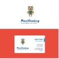 Flat Robots Logo and Visiting Card Template. Busienss Concept Logo Design