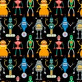 Flat robots seamless pattern.