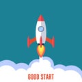 Flat rocket icon. Startup concept Royalty Free Stock Photo