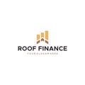 flat ROOF FINANCE building increase logo design Royalty Free Stock Photo