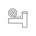 Flat roof line outline icon