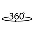 Flat 360 rotation vector icon. 360 degree arrow .vector 10 eps