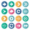 Flat and round arrow icons