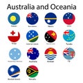 Flat Round Flags Of Oceania - Full Vector CollectionVector Set of Oceanian Flag Icons Australia and Oceania