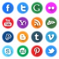 Flat Round Social Media Icons