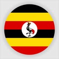 Uganda Flat Rounded Flag Vector Royalty Free Stock Photo