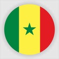 Senegal Flat Rounded Flag Vector