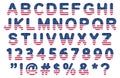 flat rounded usa flag font