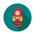 Flat Russian matryoshka toy icon