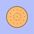 Flat salty cookie Illustration Vector Icon Royalty Free Stock Photo