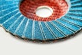 Sanding flap disc polishing wheels for abrasive tool angle grinder Royalty Free Stock Photo