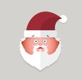 Flat santa claus surprise emoticon. vector illustration.