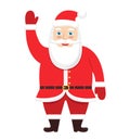 Flat Santa Claus vector character waving his hand cartoon Christmas holiday