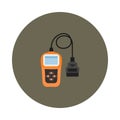 Flat scanner icon for auto diagnostics