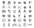 Flat School Icons Vector Collection Royalty Free Stock Photo