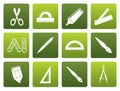 Flat school and office tools icons Royalty Free Stock Photo