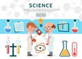 Flat Science Icons Set Royalty Free Stock Photo