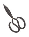 Flat scissors. Hand drawn hobby accessories. Vector illustration. Garden tool Royalty Free Stock Photo