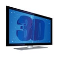 Flat Screen 3D TV EPS Royalty Free Stock Photo