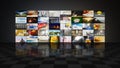 Flat screen matrix television video wall Royalty Free Stock Photo